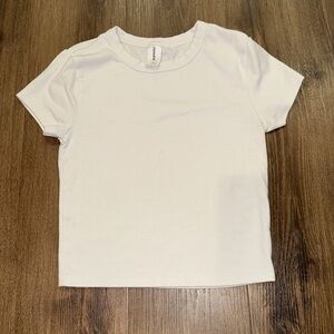 Abound Stretchy White Crew Neck Crop Top for Women. Size Small